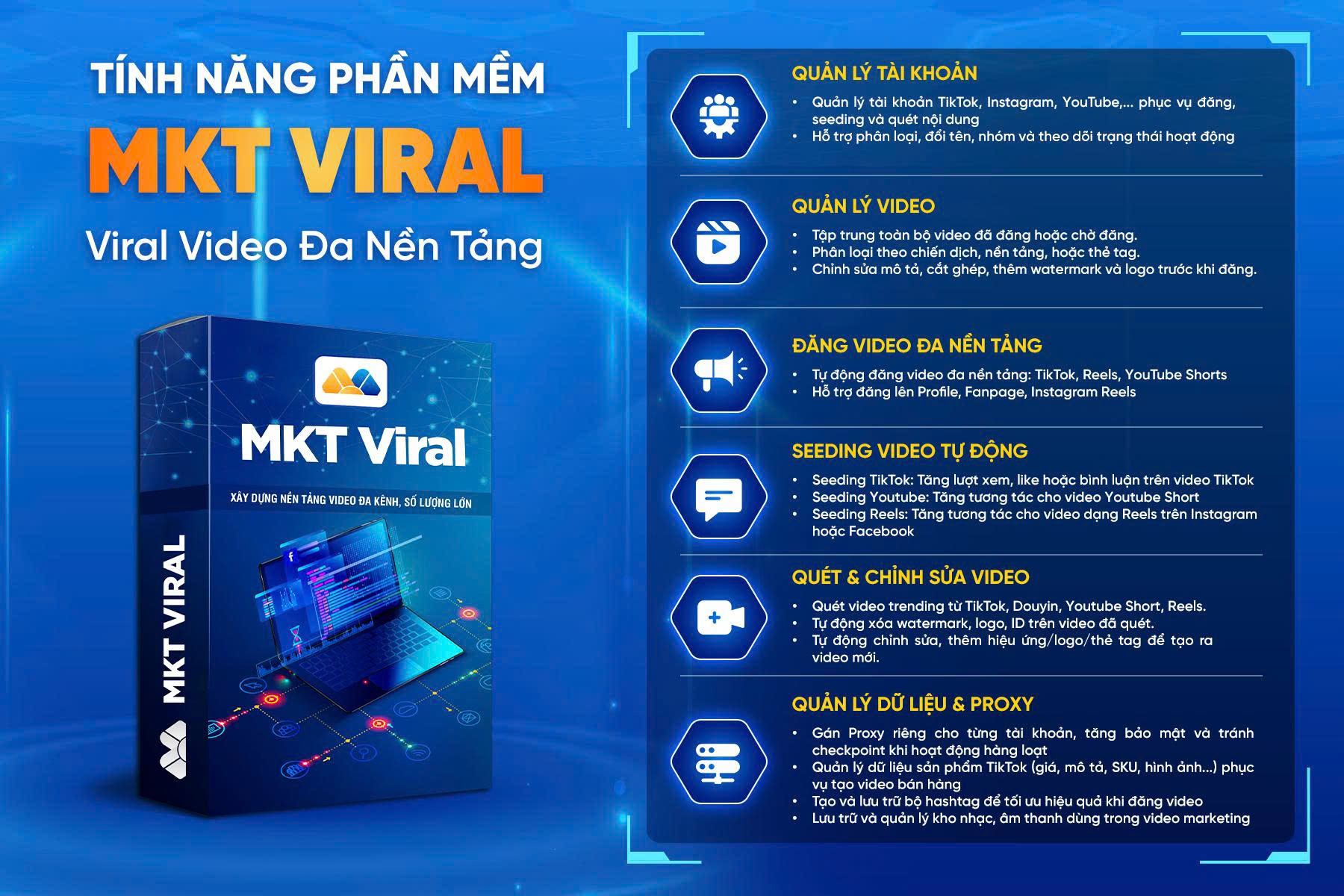 Bộ tính năng của phần mềm MKT Viral