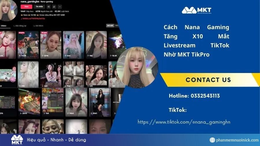 Cách Nana Gaming tăng mắt livestream TikTok gấp 10 lần nhờ MKT TikPro